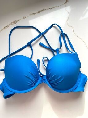 American Eagle Aerie Blue push-up Bikini Top 36B